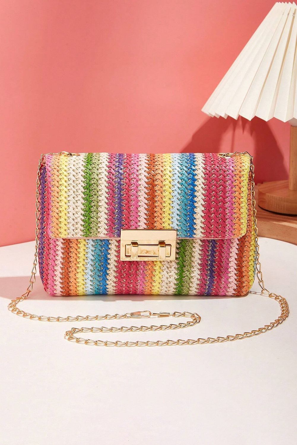 Straw Crossbody Small Square Bag