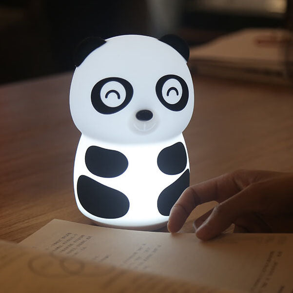 Creative Cartoon Panda Silicone LED Pat Night Light Table Lamp