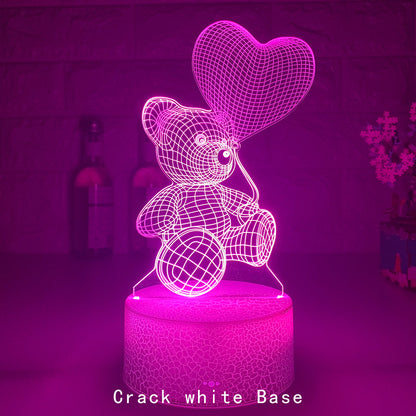 3D Heart Bear USB LED Night Light