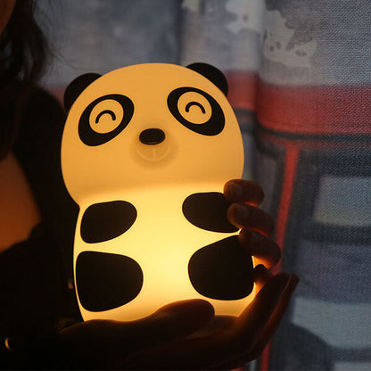 Creative Cartoon Panda Silicone LED Pat Night Light Table Lamp