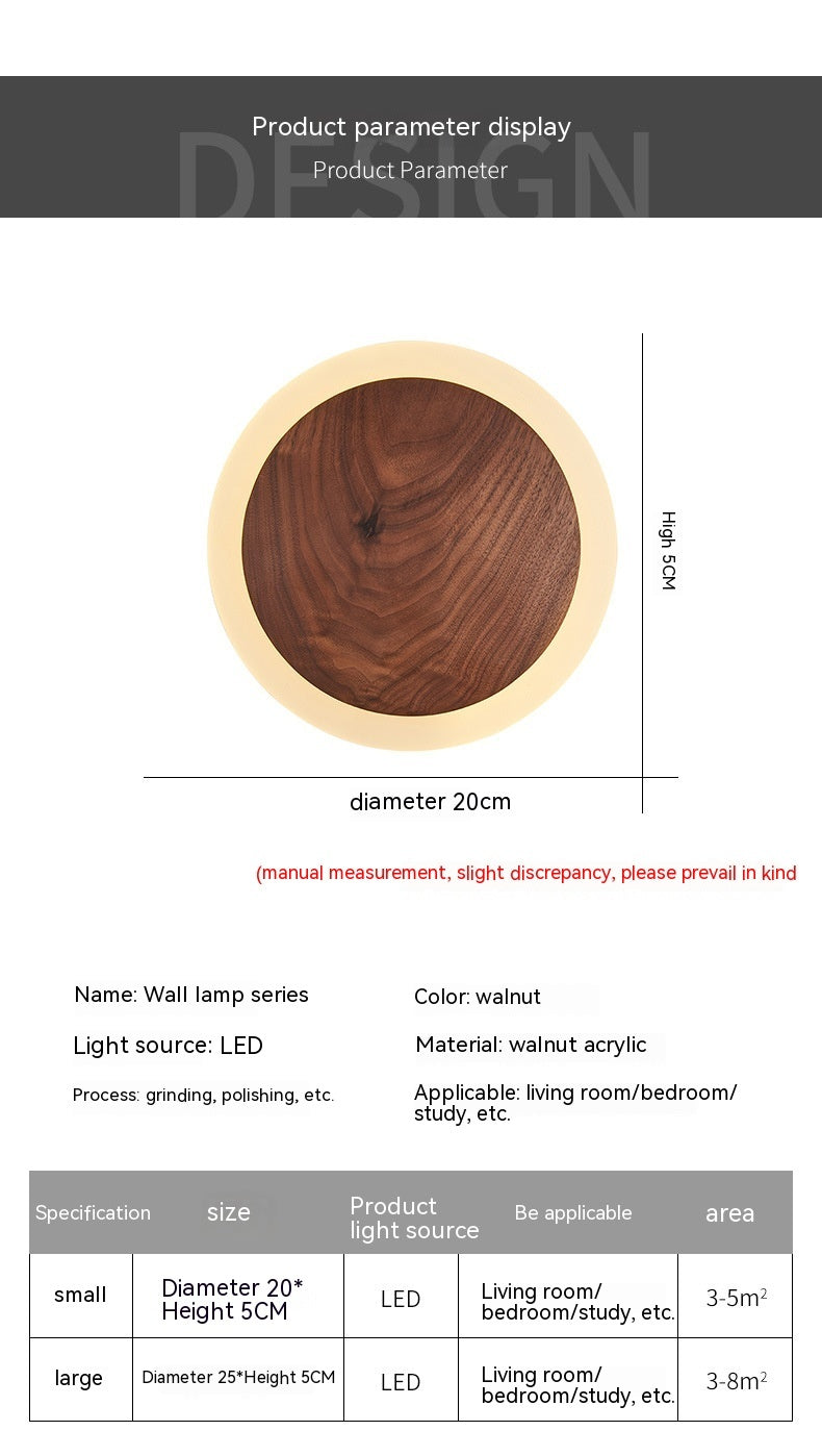 Modern Walnut Wall Lamp