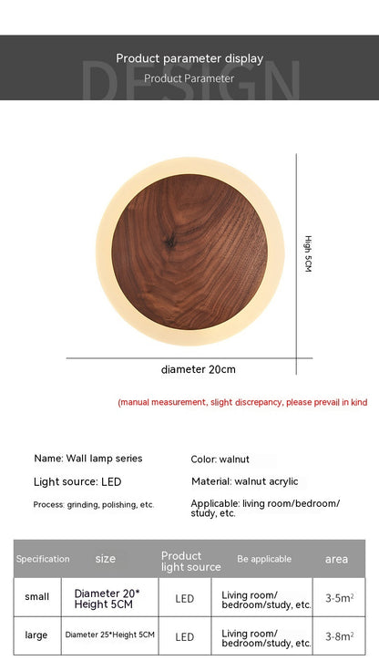 Modern Walnut Wall Lamp