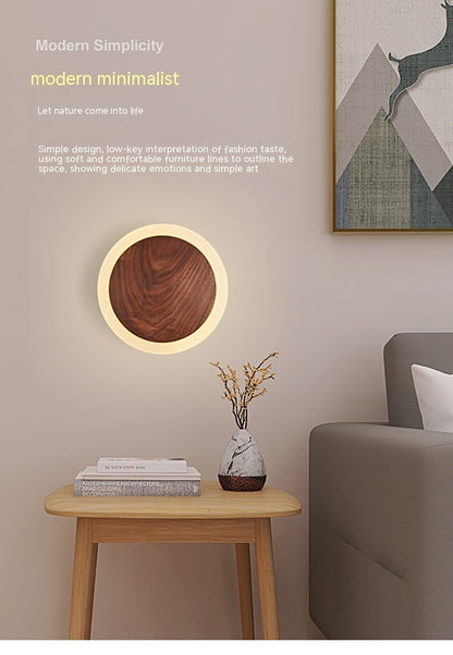 Modern Walnut Wall Lamp