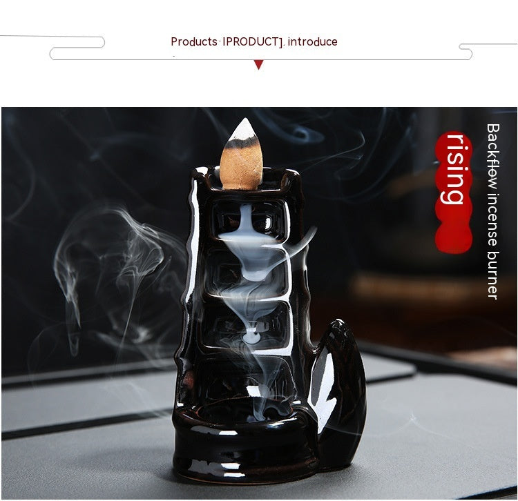 Backflow Incense Holder Black Handmade Ceramics