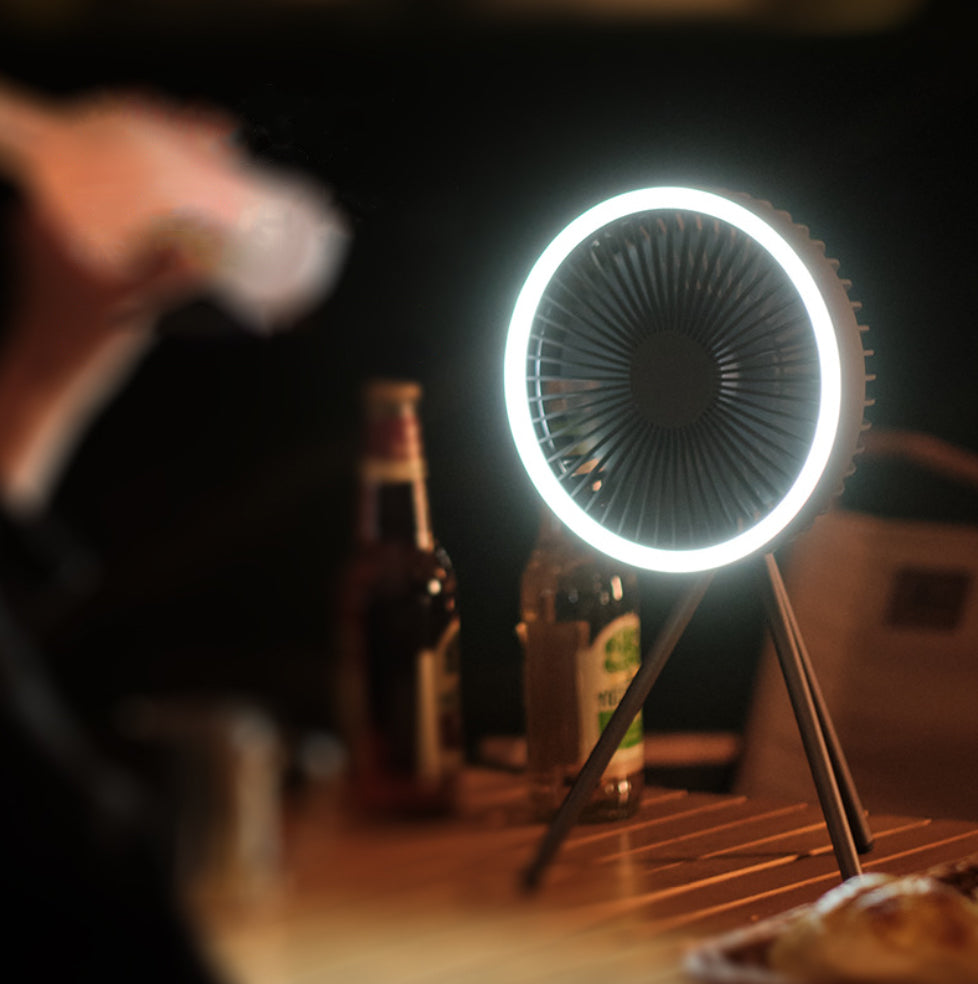 Portable Camping Fan with LED Lantern