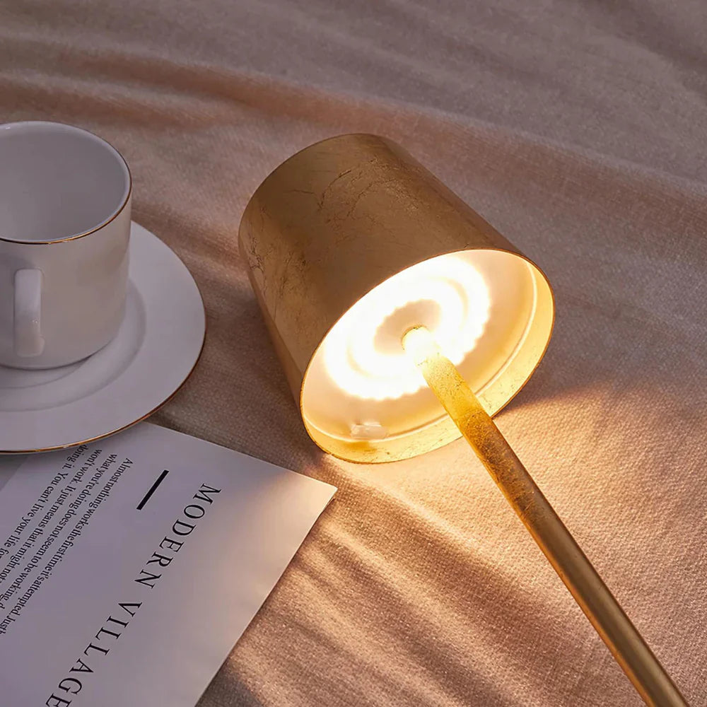 Golden Ambient Glow Wireless Table Lamp