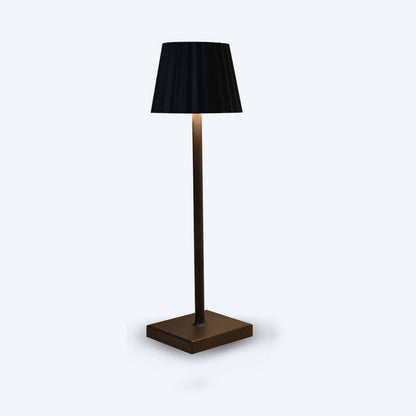 Minimalist Aluminum Pleated Cone LED Touch USB Table Lamp