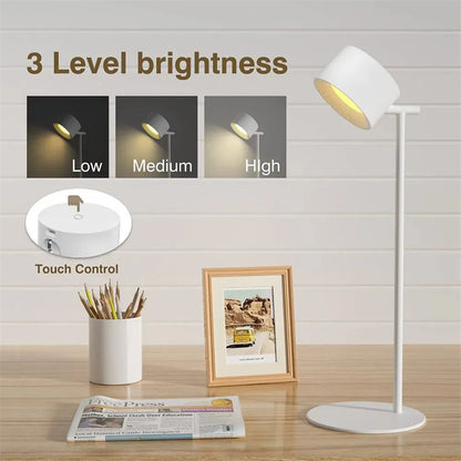 360 Rotation 2-in-1 Double Heads Battery-Powered Table Lamp