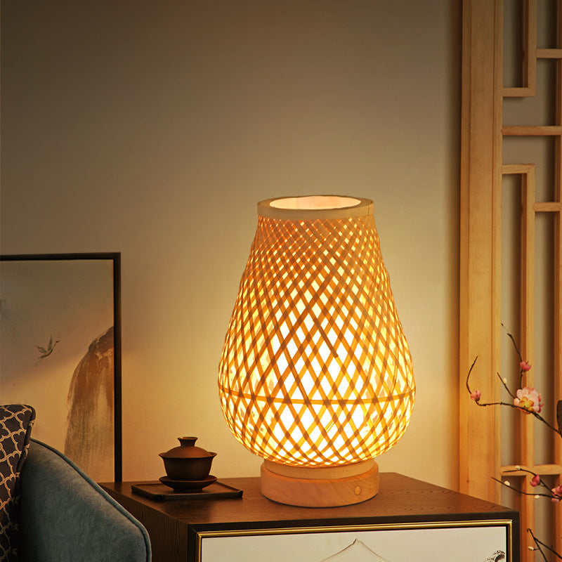 Japanese Retro Bamboo Bedside Lamp