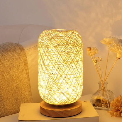 Creative Twine Rattan Ball LED Dimmable Decorative Night Light Table Lamp