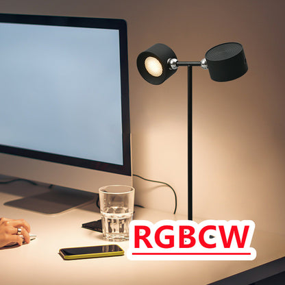 360 Rotation 2-in-1 Double Heads Battery-Powered Table Lamp