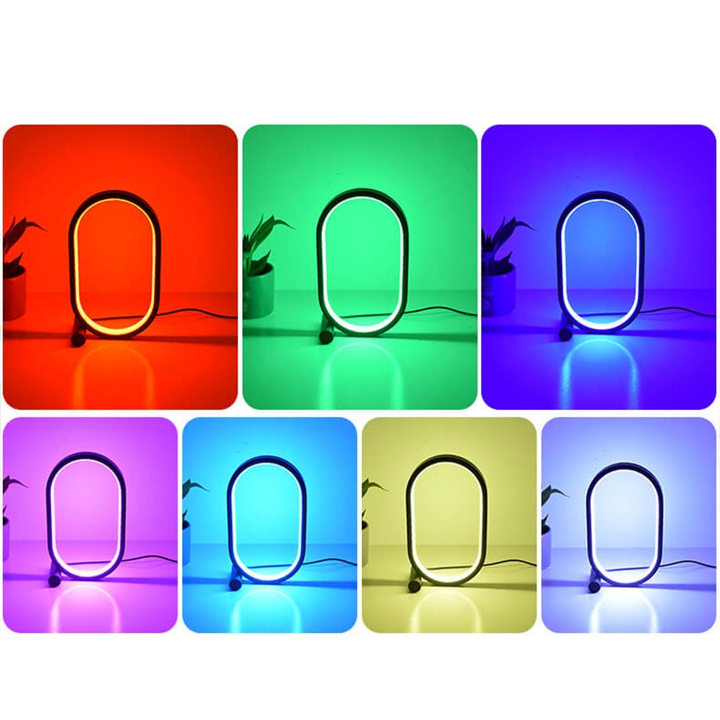 Simple Oval USB LED Night Light Table Lamp