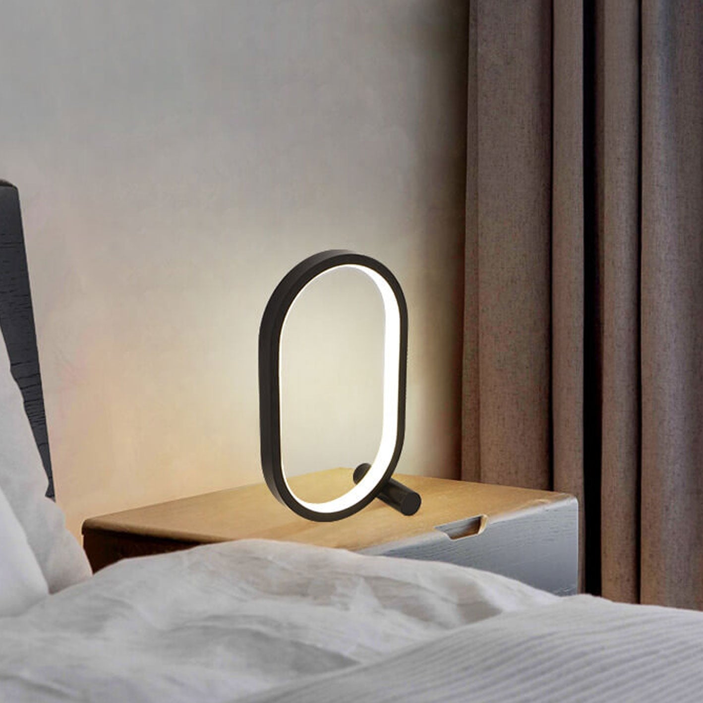 Simple Oval USB LED Night Light Table Lamp