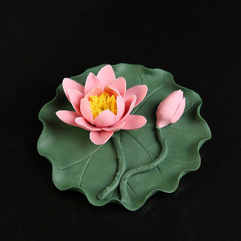 Lotus Flower Incense Holder Ceramic Ornaments Large