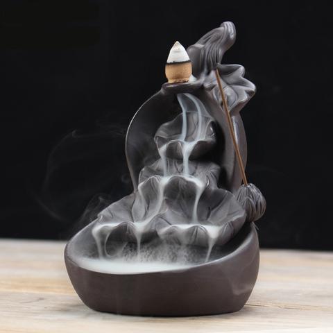 Ceramic Waterfall Backflow Incense Burner + 10 Cones