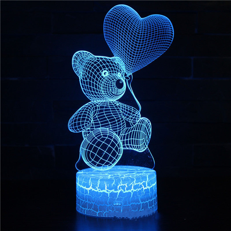 3D Heart Bear USB LED Night Light