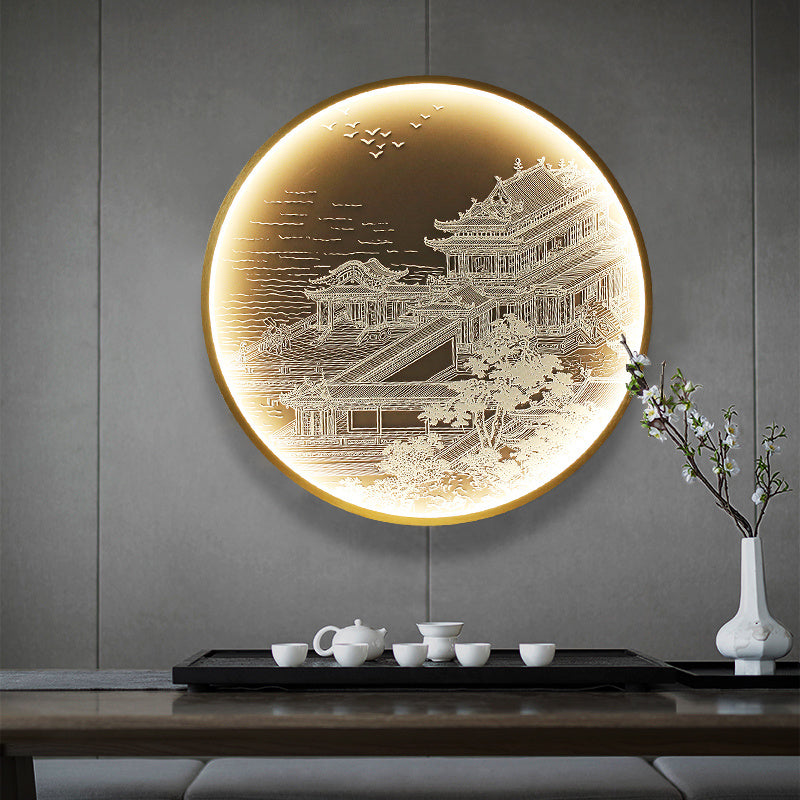 Dawn Entryway Decorative Painting Wall Landscape Mural Lamp