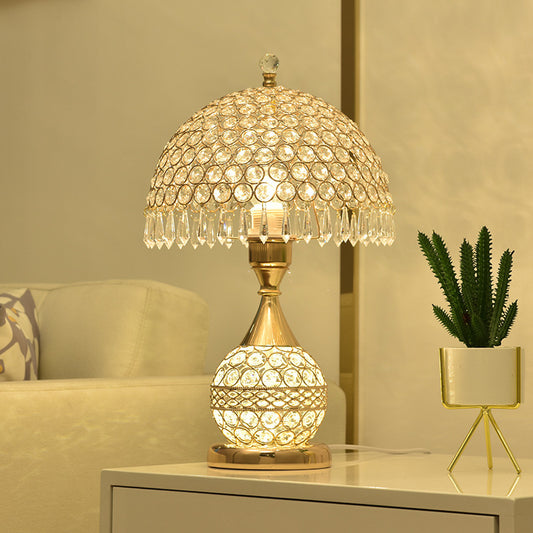 Gold Crystal Pendant Table Lamp