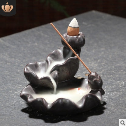 Ceramic Waterfall Backflow Incense Burner + 10 Cones