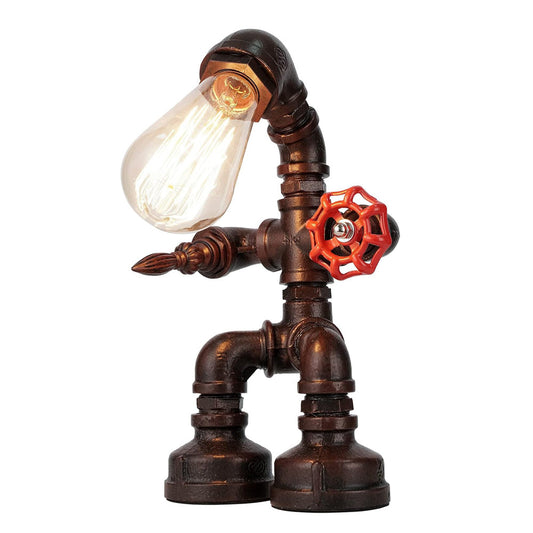 Retro Industrial Water Pipe Robot Table Lamp