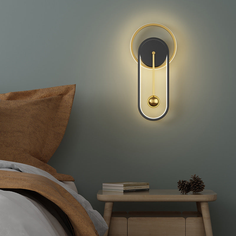 Nordic Minimalist Mute Clock Wall Lamp