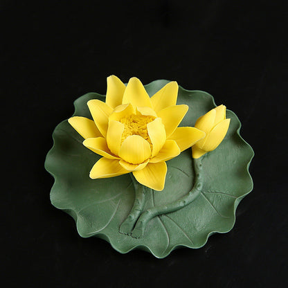 Lotus Flower Incense Holder Ceramic Ornaments Large