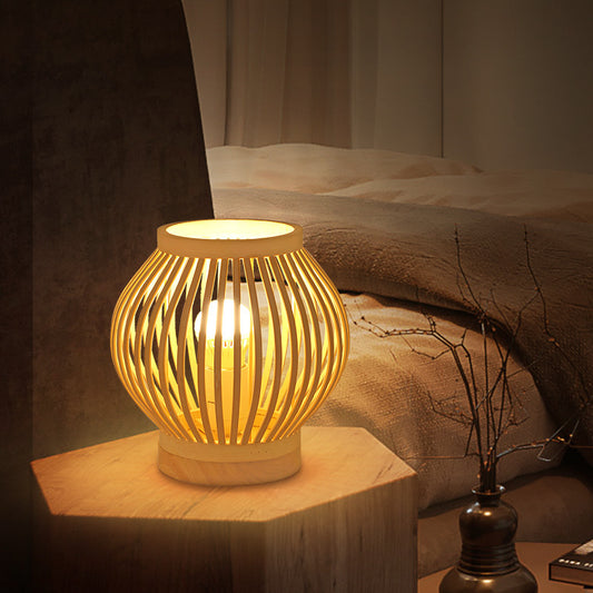 Japanese Retro Bamboo Bedside Lamp