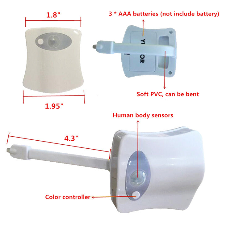 Motion Sensor LED Toilet Night Light with Induction Detection