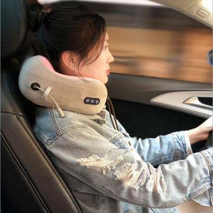 Ergonomic Heated Car Massage Pillow for Neck and Back Support