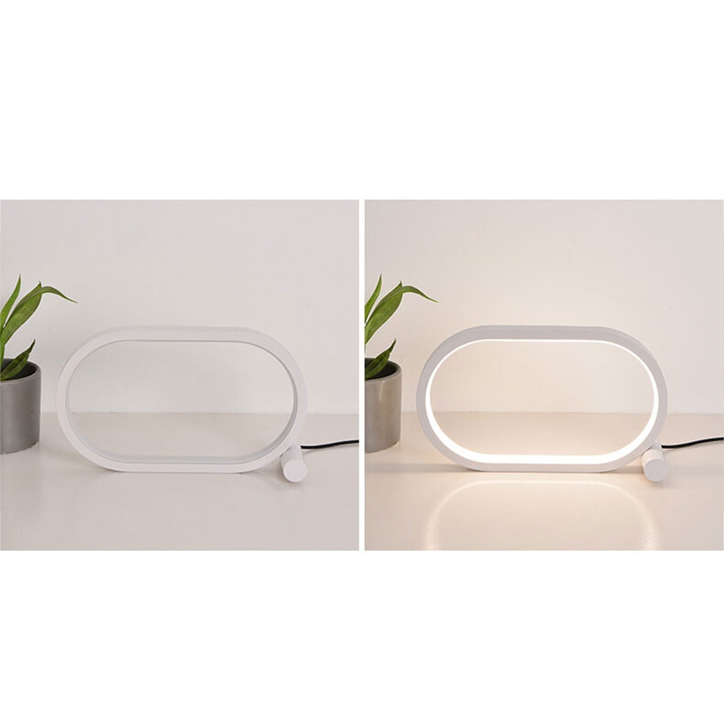 Simple Oval USB LED Night Light Table Lamp