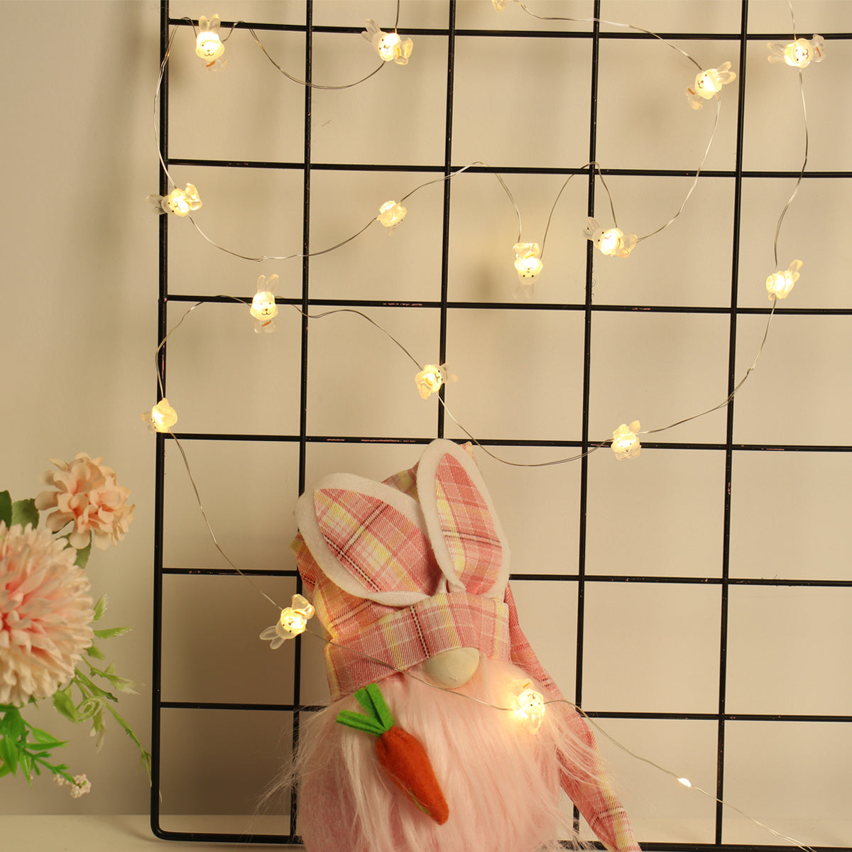 White Easter  Bunny Waterproof Decorative Lights