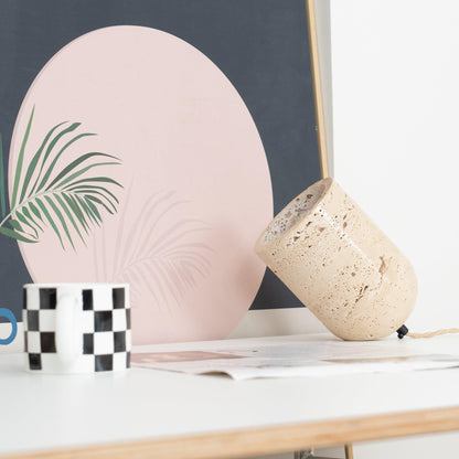 Travertine Accent Table Lamp