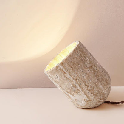 Travertine Accent Table Lamp