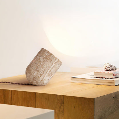 Travertine Accent Table Lamp