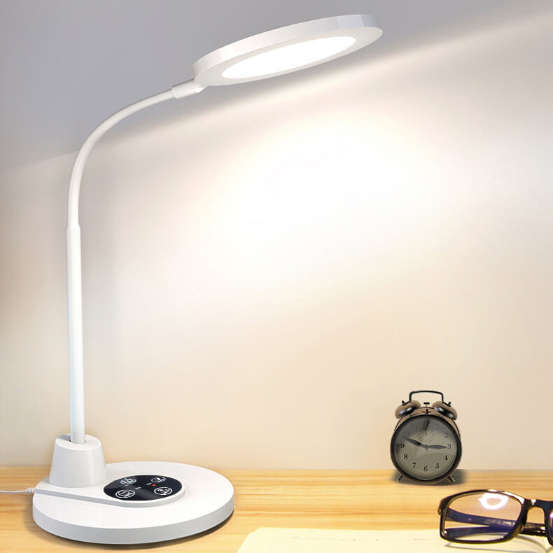 Modern Pure White Plastic Reading Eye Protection LED Table Lamp