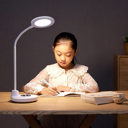 Modern Pure White Plastic Reading Eye Protection LED Table Lamp