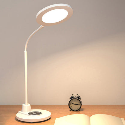 Modern Pure White Plastic Reading Eye Protection LED Table Lamp