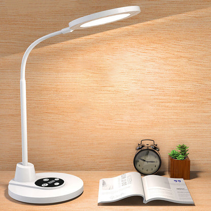 Modern Pure White Plastic Reading Eye Protection LED Table Lamp