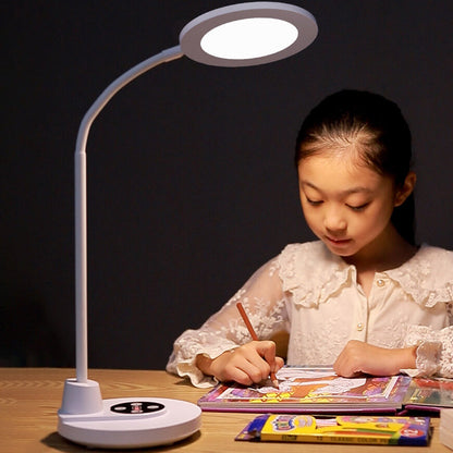 Modern Pure White Plastic Reading Eye Protection LED Table Lamp