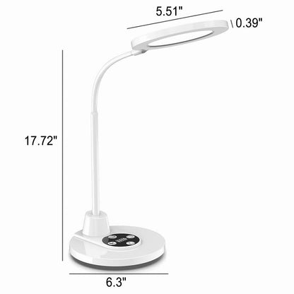 Modern Pure White Plastic Reading Eye Protection LED Table Lamp