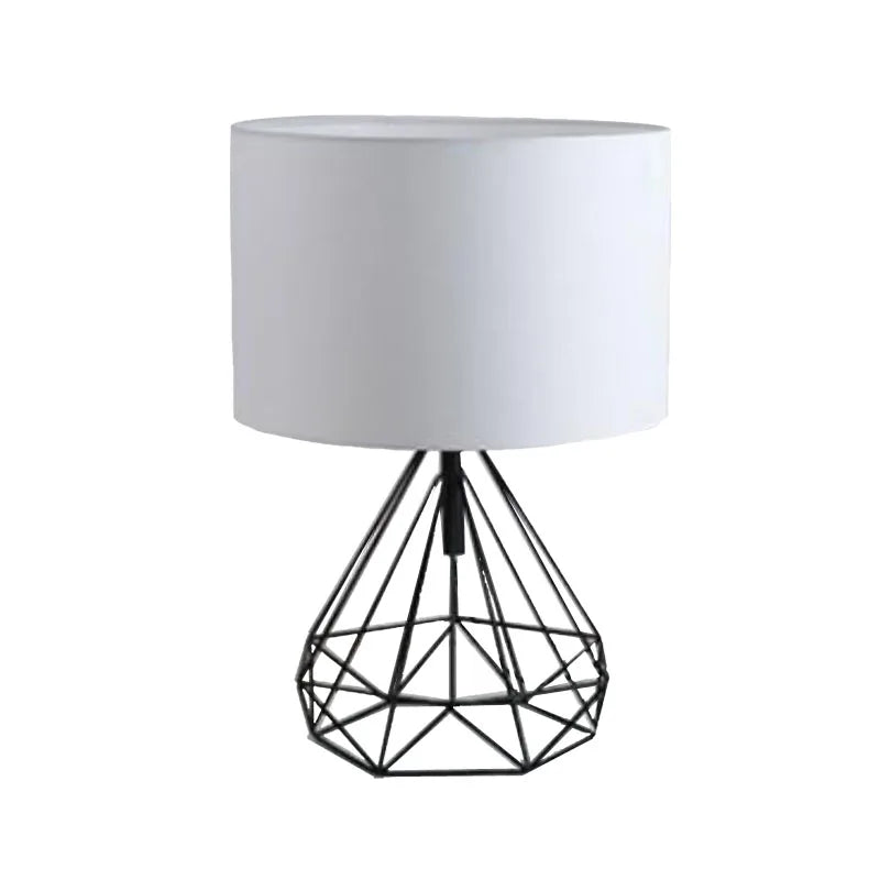 White Nordic Retro Geometric Desk Lamp