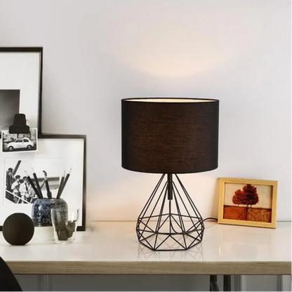 White Nordic Retro Geometric Desk Lamp