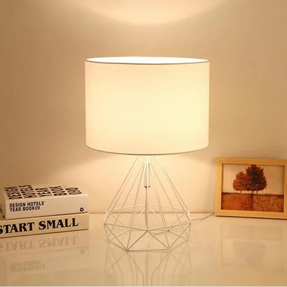 White Nordic Retro Geometric Desk Lamp