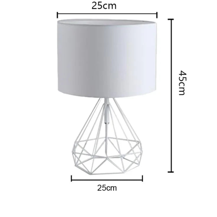 White Nordic Retro Geometric Desk Lamp