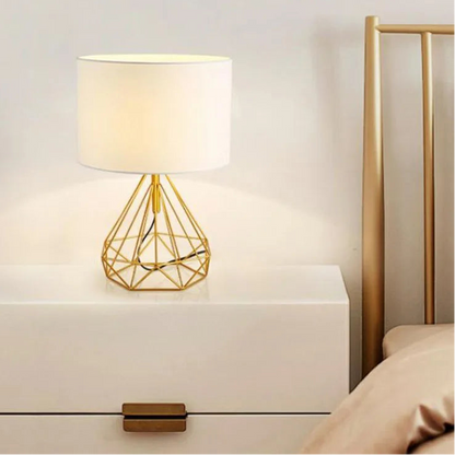 White Nordic Retro Geometric Desk Lamp