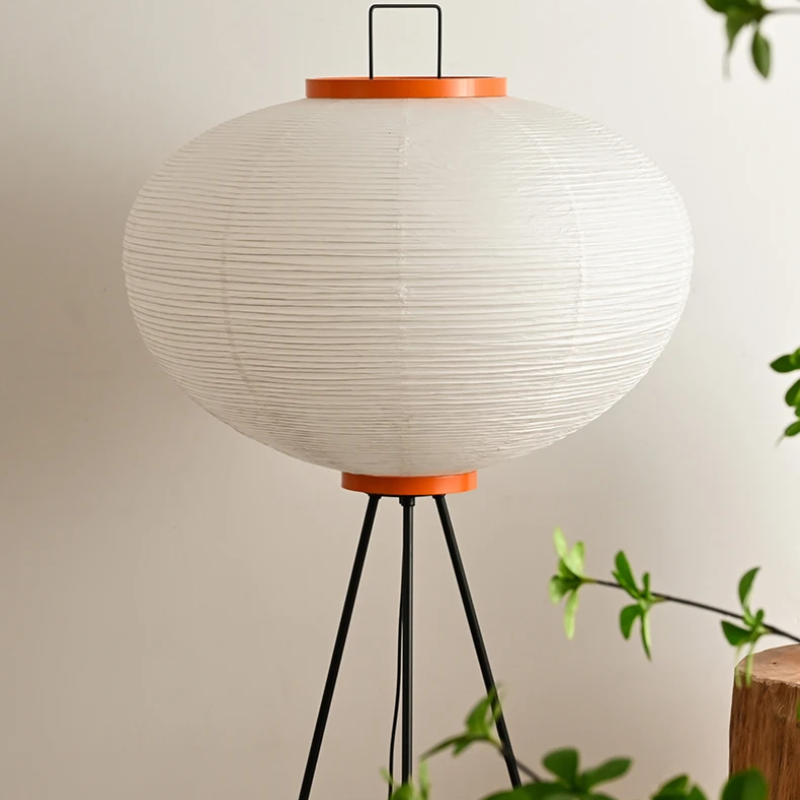 White Japanese Paper Floor Lamp