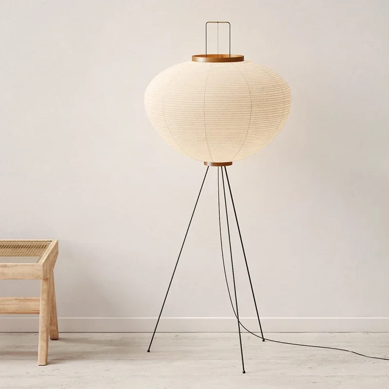 White Japanese Paper Floor Lamp