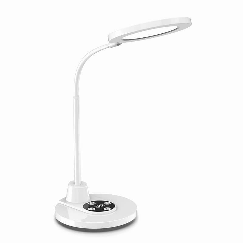 Modern Pure White Plastic Reading Eye Protection LED Table Lamp