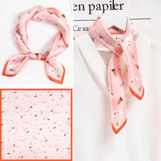 Premium Rabbit Painting Square Scarf