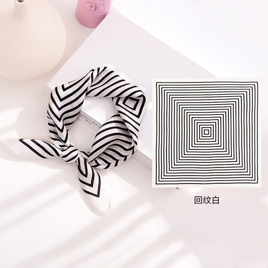 Premium Black & White Painting Square Scarf